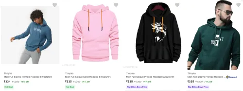 Image of Flat 74% Discount on Timyka Men's Sweatshirts