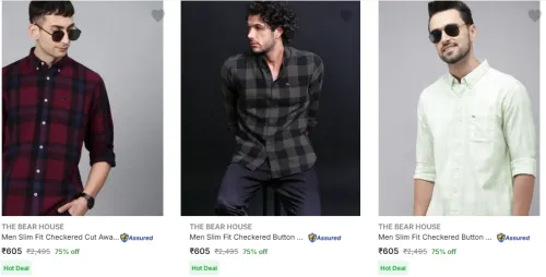 Image of Flat 75% DIscount on The Bear House Men's Shirt 