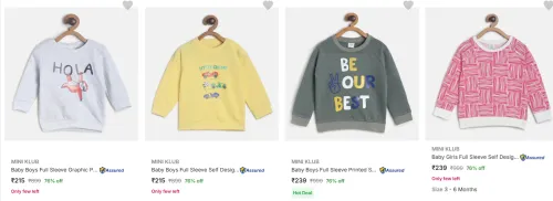Image of Flat 76% Discount on Mini Klub Kid's Sweatshirts