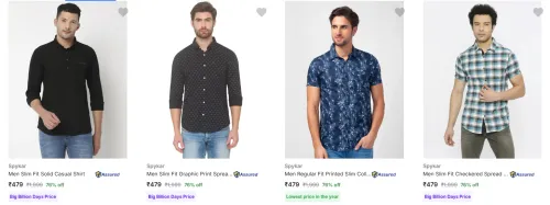 Image of Flat 76% Discount on Spykar Men's Shirts