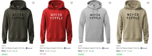 Image of Flat 77% Discount on Adro Men's Sweatshirts