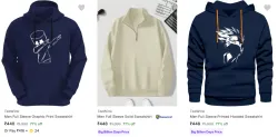 Flat 77% Discount on Teewink Mens Sweatshirts