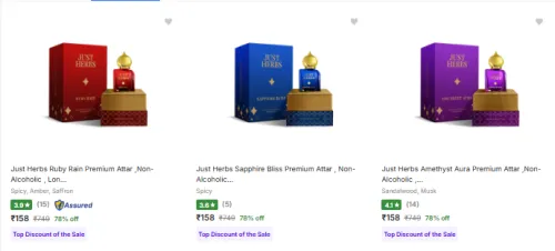 Image of Flat 78% Discount on Just Herbs Attar