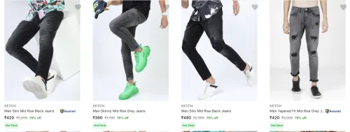 Image of Flat 79% Discount on Ketch Men's Jeans