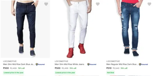 Image of Flat 79% Discount on Locomotive Men's Jeans