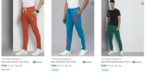 Image of Flat 79% Discount on The Indian Garage Co Men's Track Pants