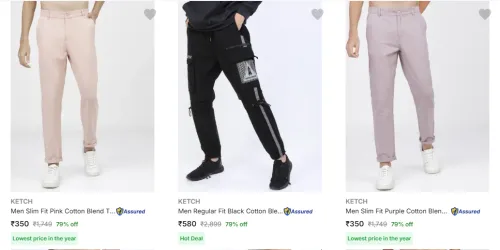 Image of Flat 79% Off on Ketch Men's Trousers