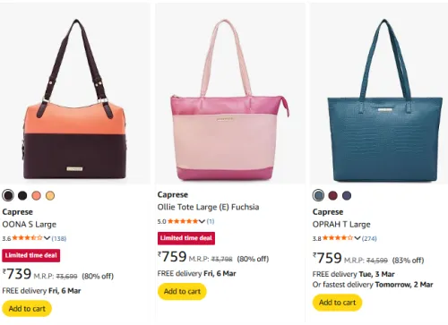 Image of Flat 80% Discount Caprese Bag For Women