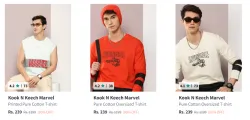 Flat 80% Discount on Kook N Keech Marvel Mens T-Shirts