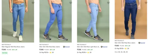 Image of Flat 80% Discount on Metronaut Men's Jeans