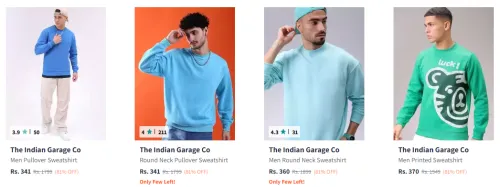 Image of Flat 81% Discount on The Indian Garage Co Men's Sweatshirts