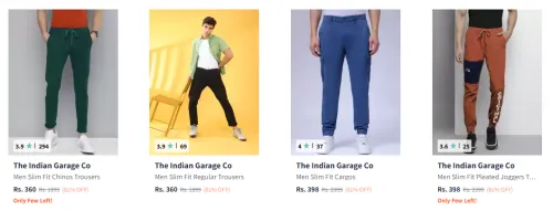 Image of Flat 81% Discount on The Indian Garage Co Men's Trousers