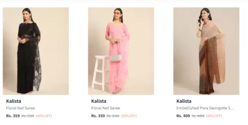 Image of Flat 90% Discount on Kalista Saree 