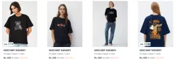 Flat 90% Discount on MISCHIEF MONKEY Womens T-shirts