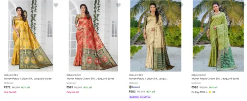 Image of Flat 90% Discount on Bulldozer Women's Sarees