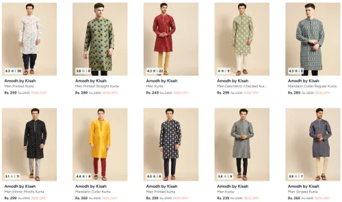 Image of Flat 90% Off on Amodh By Kisah men's kurta