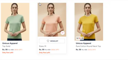 Image of Flat ₹99 on Women's Tshirts Unicus Apparel
