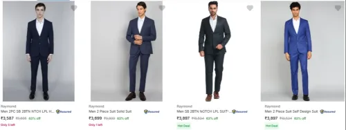 Image of Flat 63% Off Raymond Men's Readymade Suits 