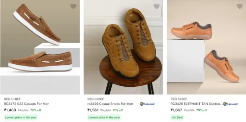 Image of Flat 70% off on Red chief casual shoes 