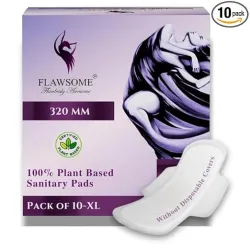 Flawsome Sanitary Pads Plant-Based XL (Pack of 10) 