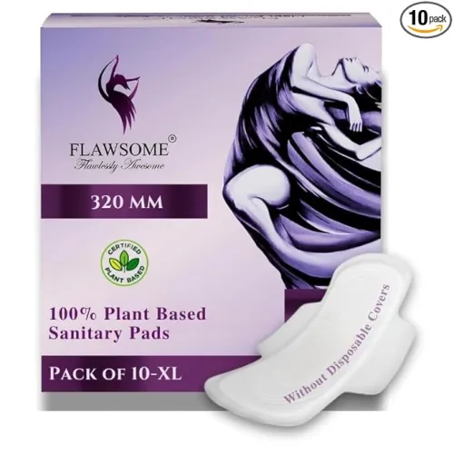 Image of Flawsome Sanitary Pads Plant-Based XL (Pack of 10)