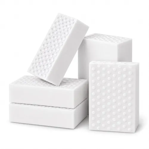Image of Flex Utility Cleaning Sponges Set of 10 Solid White Blocks for Daily Chores