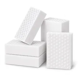 Flex Utility Cleaning Sponges Set of 10 Solid White Blocks for Daily Chores