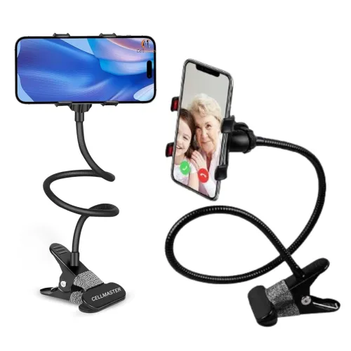 Image of Flexible gooseneck mobile holder for convenience