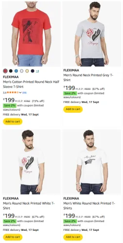 Image of FLEXIMAA Women's T-shirts at minimum 67% Discount