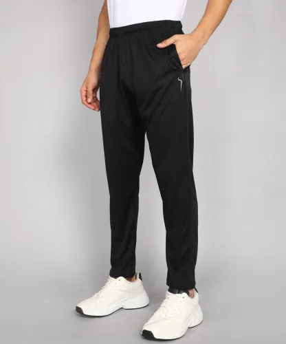 Image of Flicfol  Men Solid Black Track Pants