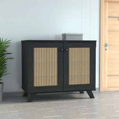 Image of Flipkart Arista Shoe Rack (3 Shelves, Engineered Wood, Lemon Oak & Ivory)