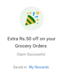 Flipkart Grocery: Extra ₹50 off on your Grocery Orders