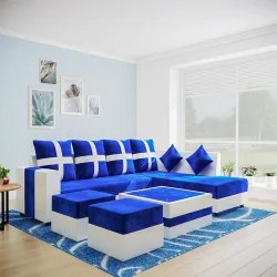 Flipkart Perfect Homes Martina leatherette & Fabric 8 Seater Sofa 