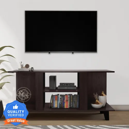 Image of Flipkart Perfect Homes Congo Engineered Wood TV Entertainment Unit (Finish Color - Wenge, Knock Down)