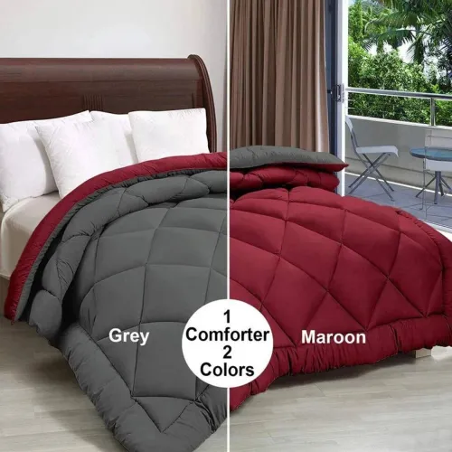 Image of Flipkart Perfect Homes Double AC Comforter – Maroon & Grey
