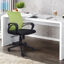 Flipkart Perfect Homes Fabric Office Arm Chair (Green, Black, Opt...more