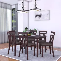Flipkart Perfect Homes Kansas Solid Wood 6 Seater Dining Set