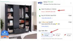 Flipkart Perfect Homes Andes Engineered Wood 4 Door Wardrobe