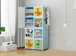 Flipkart Perfect Homes 8-Door Collapsible Wardrobe (Blue)