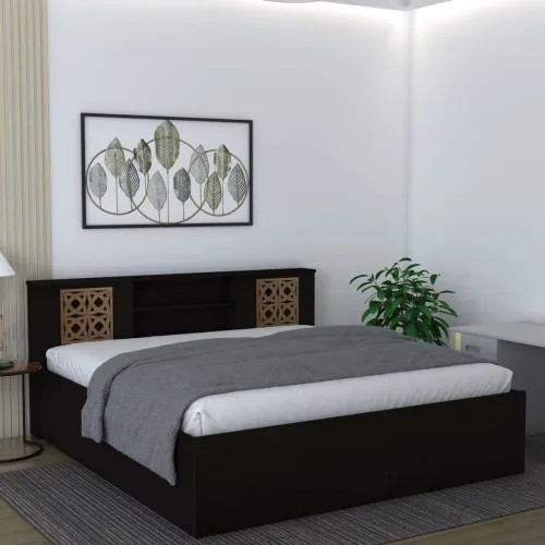 Image of Flipkart Perfect Homes Rhapsody Engineered Wood Queen Box Bed, 217.9 cm x 162.3 cm (7.15 ft x 5.32 ft) (Finish Color - M