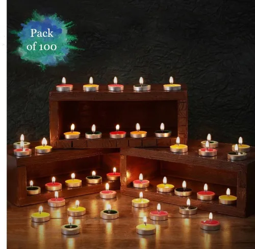 Image of Flipkart SmartBuy 100 Pcs Multicolored Tealight Candle 