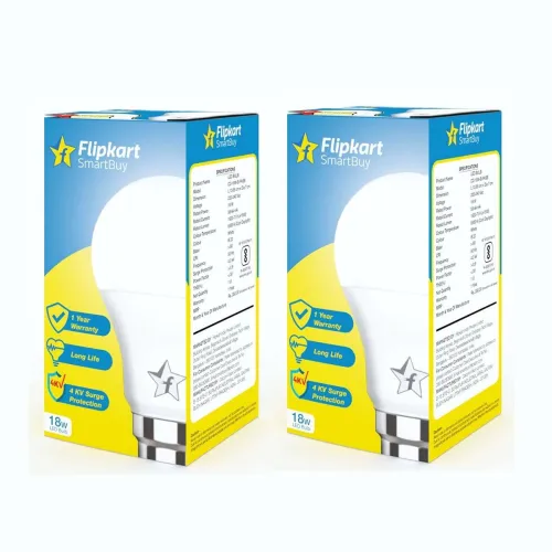 Image of Flipkart SmartBuy 18 W Basic Round B22 LED Bulb (White, Pack of 2)