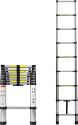 Flipkart SmartBuy 2.6M(8.5FT) Multi-Purpose,Compact & Easy to Carry Telescopic Ladder Extendable Aluminium Ladder