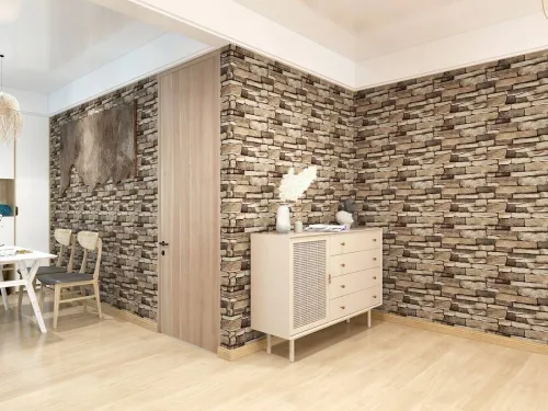Image of Flipkart SmartBuy 300 cm Wallpaper Multi Bricks Blocks 