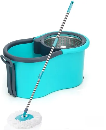 Image of Flipkart SmartBuy 360 CLEANING MOP SET FLOOR CLEANING COMES WITH 1 MICROFIBER REFILL AND MOP STICK Mop Set  (Green)