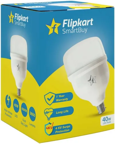 Image of Flipkart SmartBuy 40 w Basic Round B22 LED Bulb  (White)