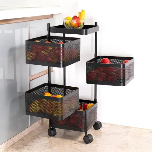 Image of Flipkart SmartBuy 4 Layer Kitchen Trolley Storage Rack