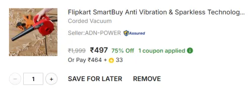 Image of Flipkart SmartBuy Anti Vibration 600W Curved Air Blower