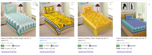 Image of Flipkart Smartbuy Bedsheets startring @ ₹191