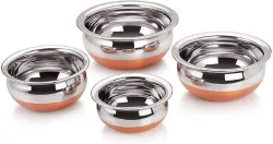 Flipkart SmartBuy Copper Bottom Handi Set (Stainless Steel, 4 - Piece)